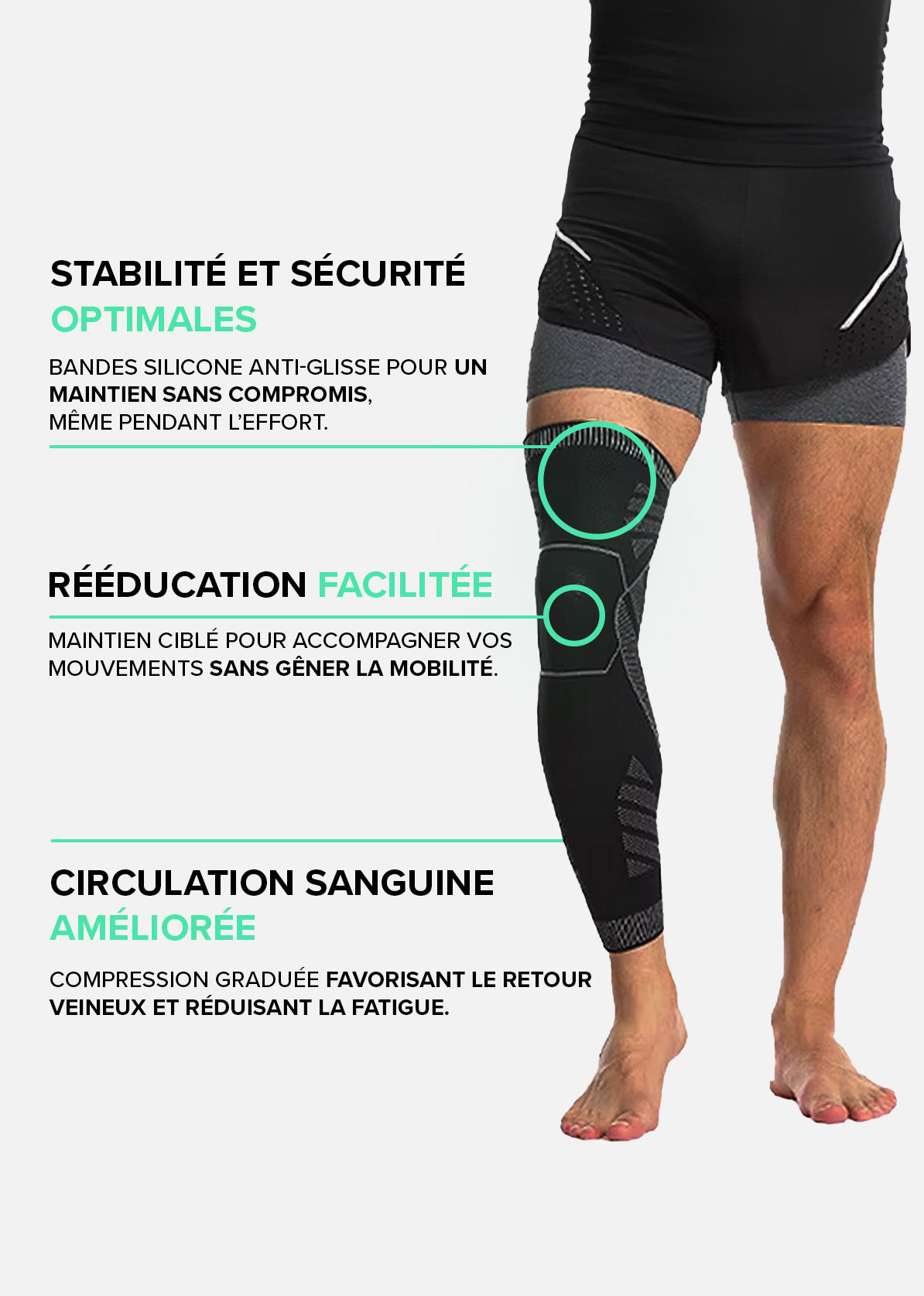 Maintien de compression pour Genoux et Jambes
